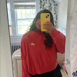 Nike Red Crop Polo Sweatshirt